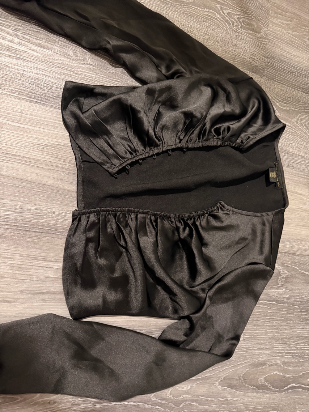 House of Harlow 1960 Black Satin Cover Top